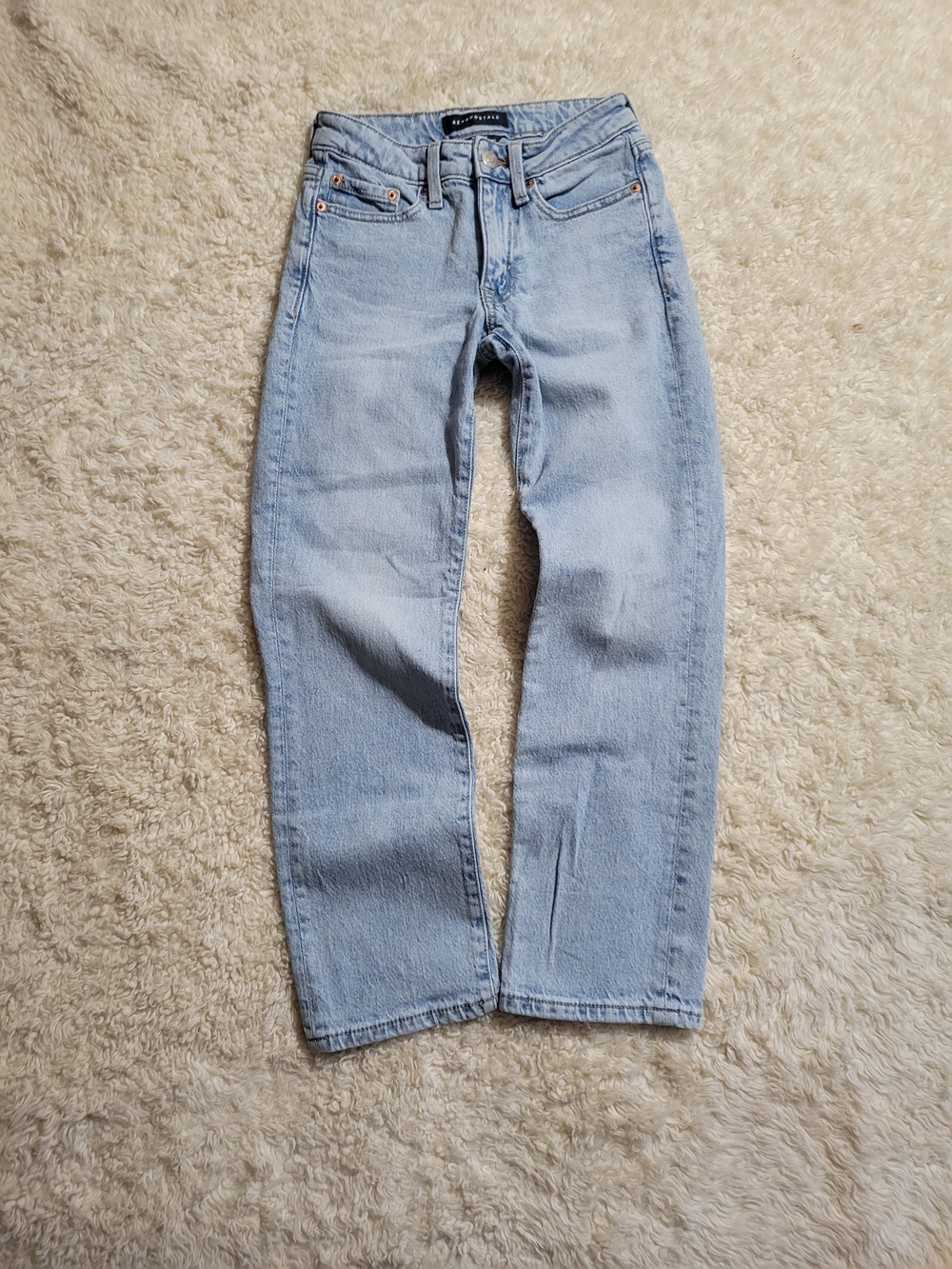 Aeropostale Mid Rise Ankle Straight Jeans | Light Blue | 000R | Like New